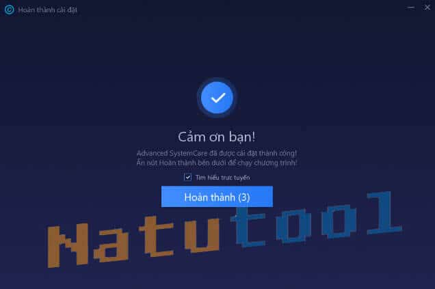 Hoàn thành cài đặt Advanced SystemCare
