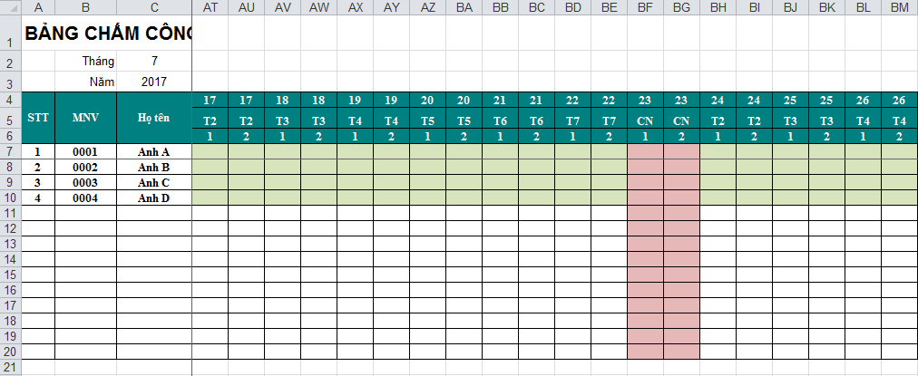 Cấu trúc bảng dữ liệu 2