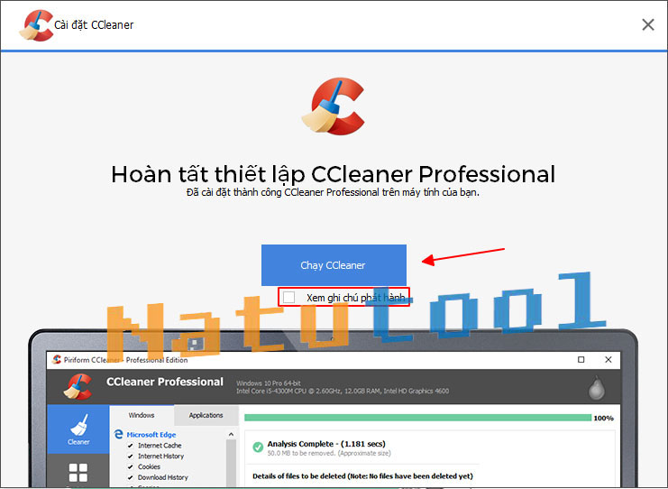 Chạy CCleaner