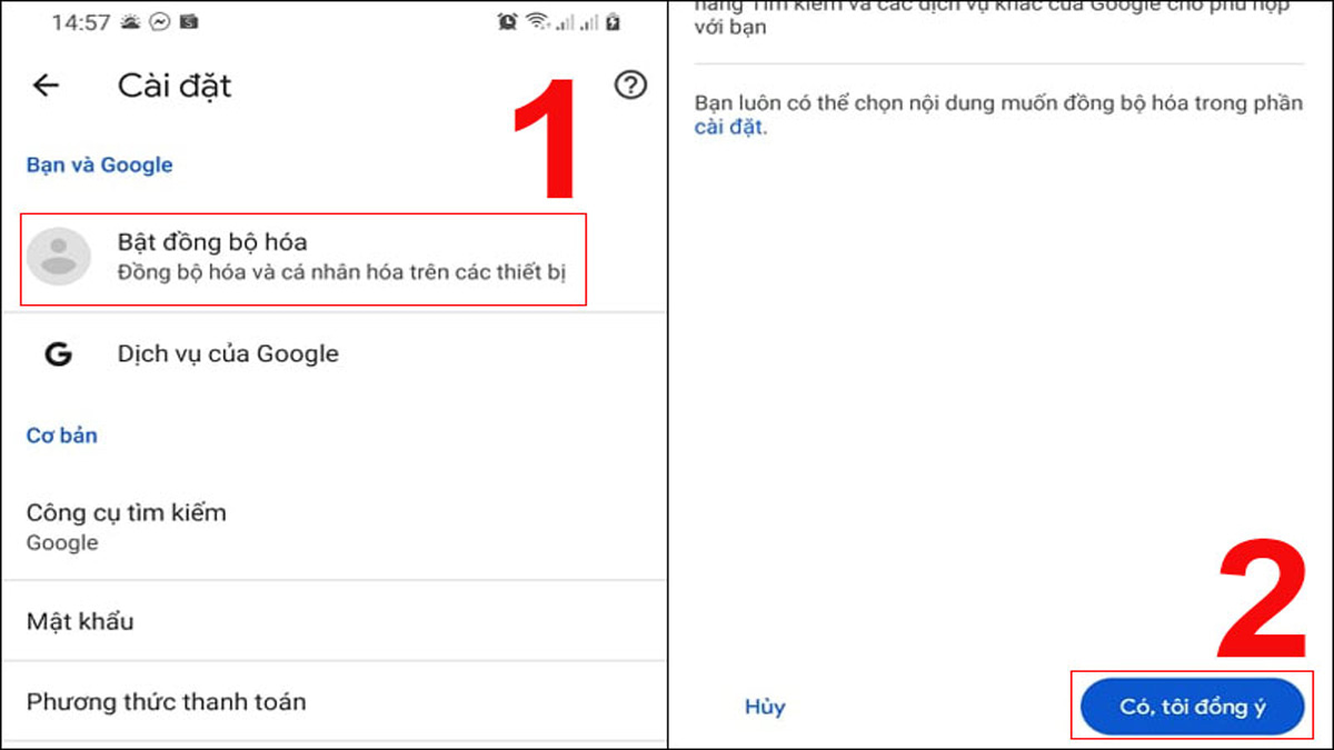 Cách đồng bộ hóa Google trên điện thoại