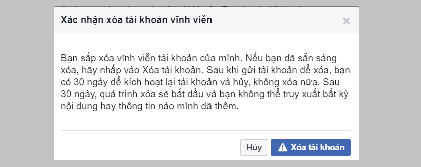 Hướng dẫn xóa tài khoản Facebook trên máy tính - Bước 4