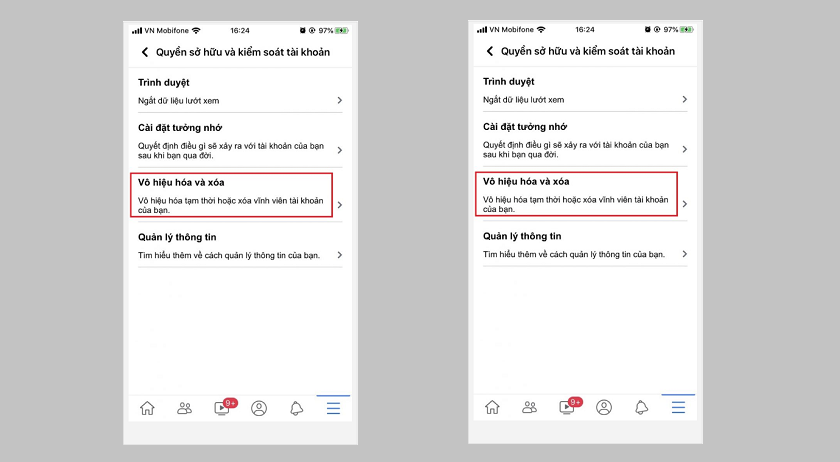 Hướng dẫn xóa tài khoản Facebook trên điện thoại - Bước 5