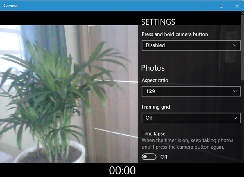 Thiết lập ứng dụng Camera