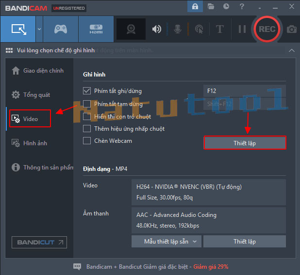Thiết lập âm thanh