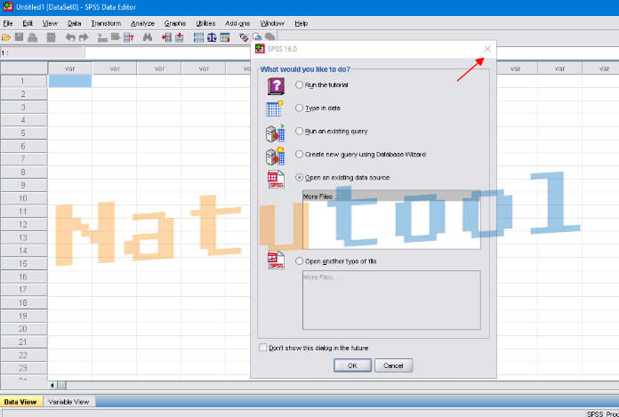 Giao diện SPSS 16 sau khi cài đặt