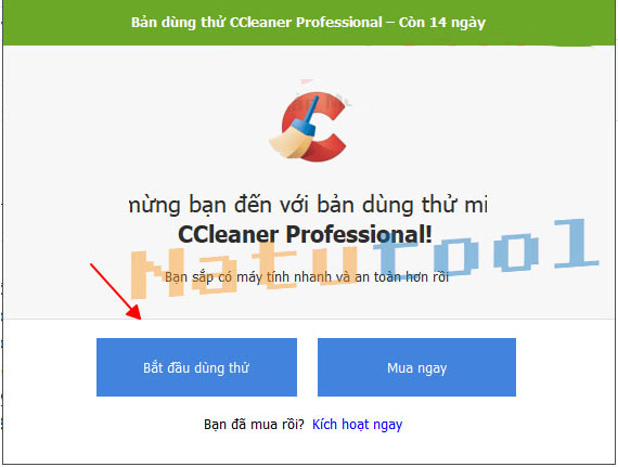 Bắt đầu dùng thử CCleaner