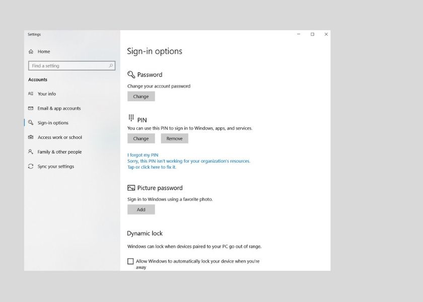 Tùy chọn đăng nhập Windows 10