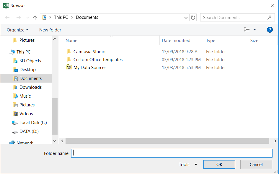 Cửa sổ chọn thư mục