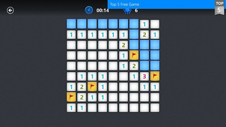 Giao diện game Dò Mìn Minesweeper trên Windows 8
