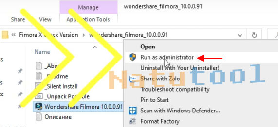 alt text: Giao diện cài đặt Filmora X Repack.