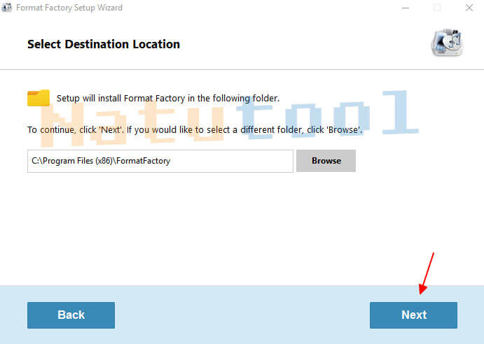 Chọn thư mục cài đặt Format Factory