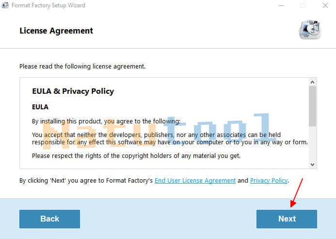 Giao diện cài đặt Format Factory