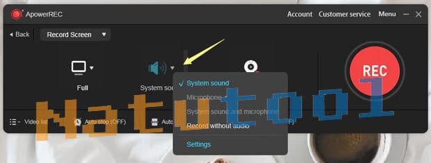 Ghi âm thanh với ApowerREC