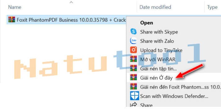 alt text: Giải nén file cài đặt Foxit PhantomPDF