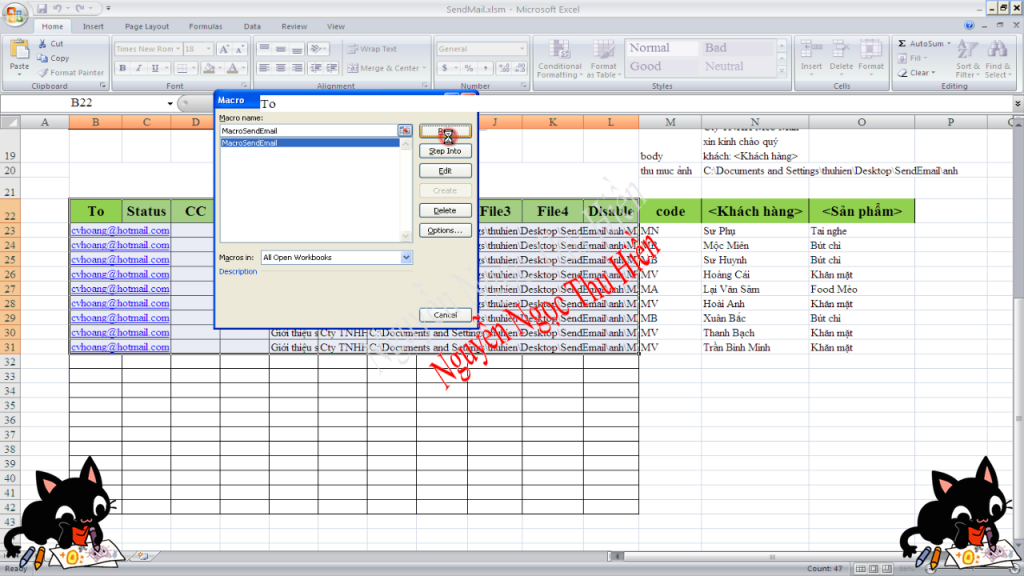 Gửi email thủ công