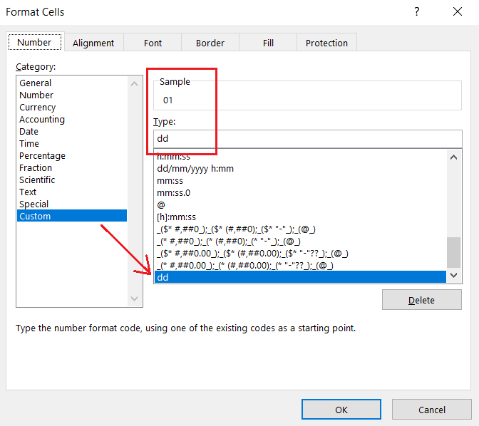 Định dạng hiển thị ngày