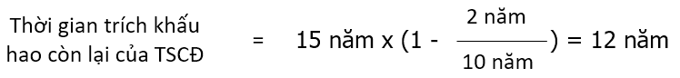 Ví dụ tính thời gian khấu hao còn lại
