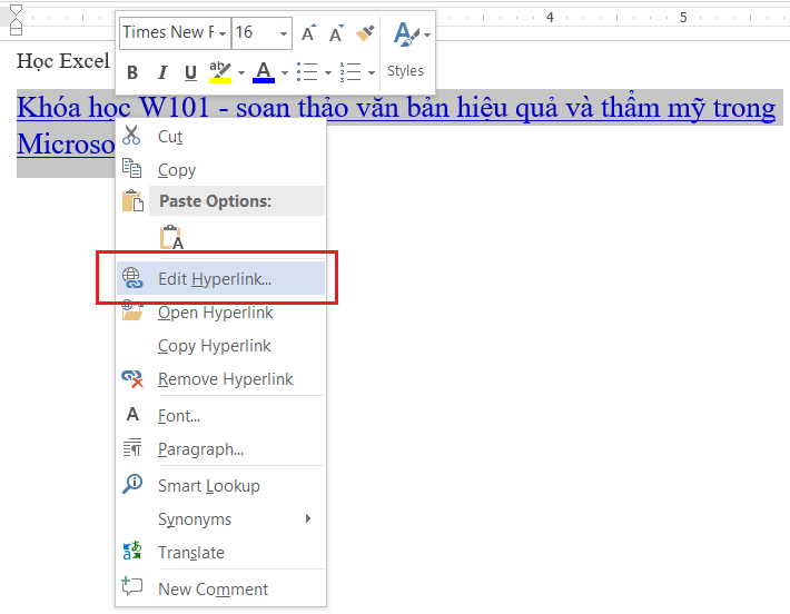 Chỉnh sửa liên kết