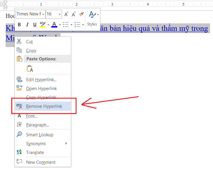 Xóa bỏ liên kết