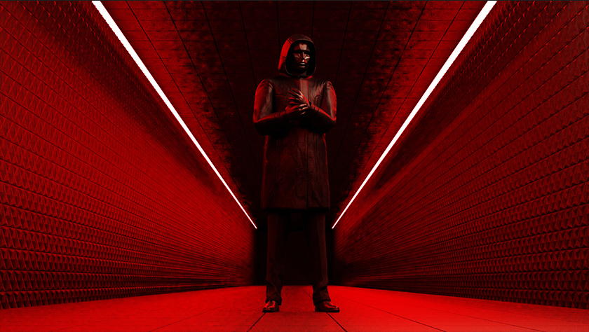 Hình nền Squid Game chibi với các nhân vật và trò chơi