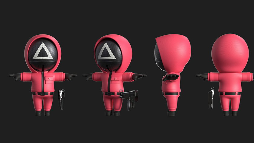 Hình nền Squid Game với mặt nạ lính canh