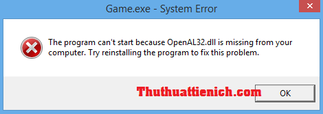 Xác định tên file DLL bị thiếu