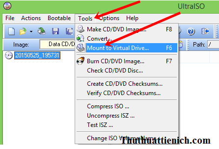 Mount file ISO vào ổ đĩa ảo
