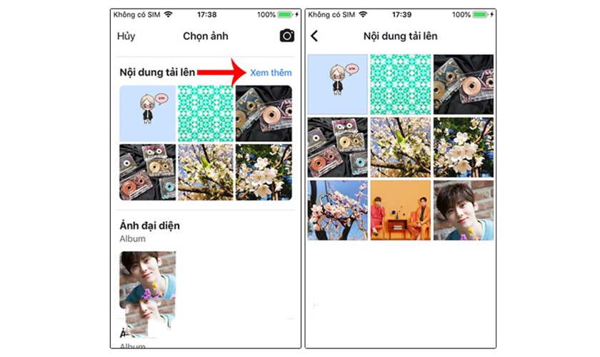 Chọn ảnh đã tải lên Facebook để làm ảnh bìa