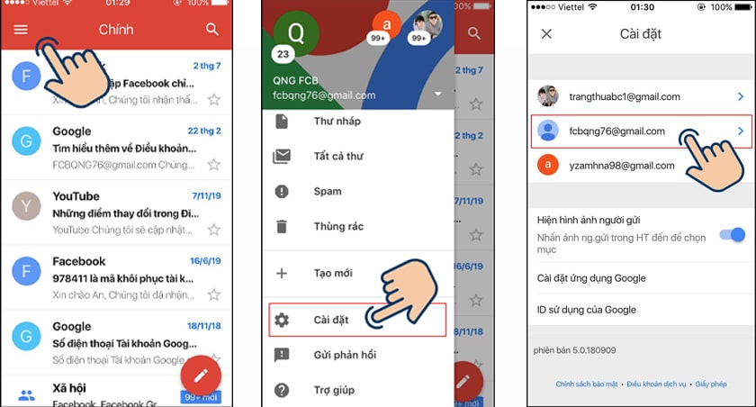 Cài đặt Gmail trên điện thoại