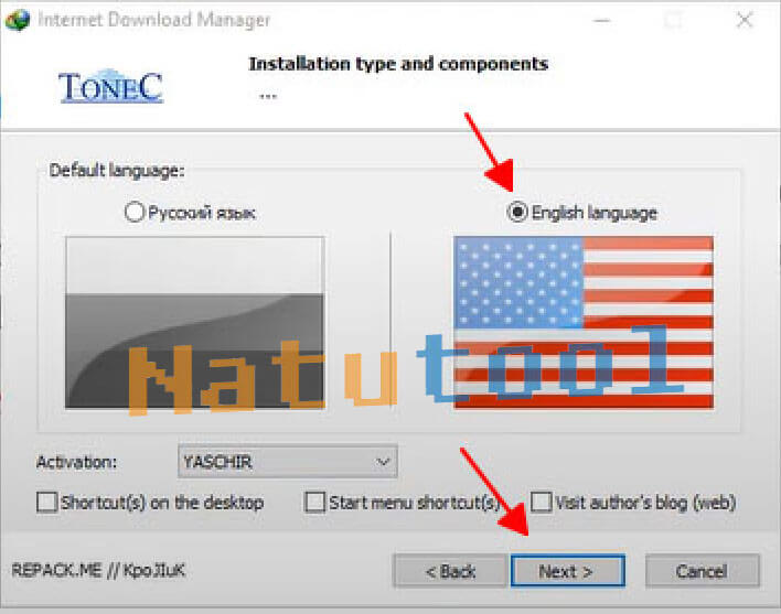 alt text: Chọn ngôn ngữ giao diện cho IDM Silent