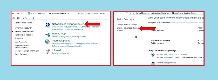 Khắc Phục Lỗi Máy Tính Không Nhận Máy In Đơn Giản & Nhanh Chóng Mở Change advanced sharing settings