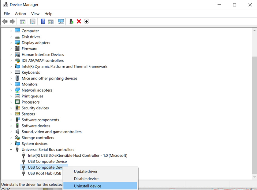 Gỡ cài đặt driver