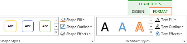 General formatting options for chart area