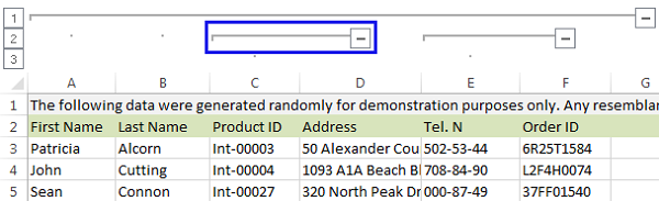 Biểu tượng "-" trong Excel