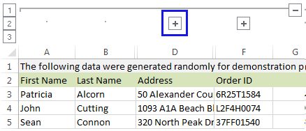 Biểu tượng "+" trong Excel