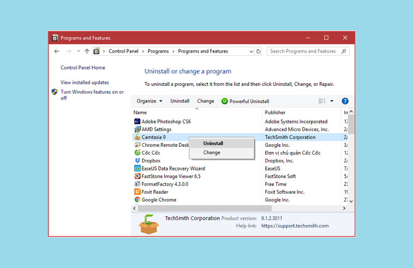 Gỡ cài đặt ứng dụng