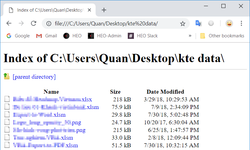Mở thư mục bằng Chrome