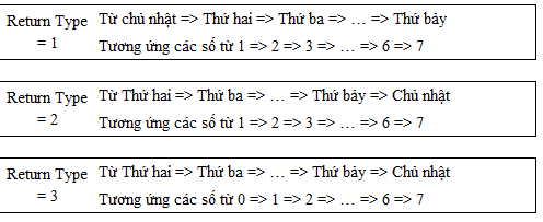 Các kiểu Return Type