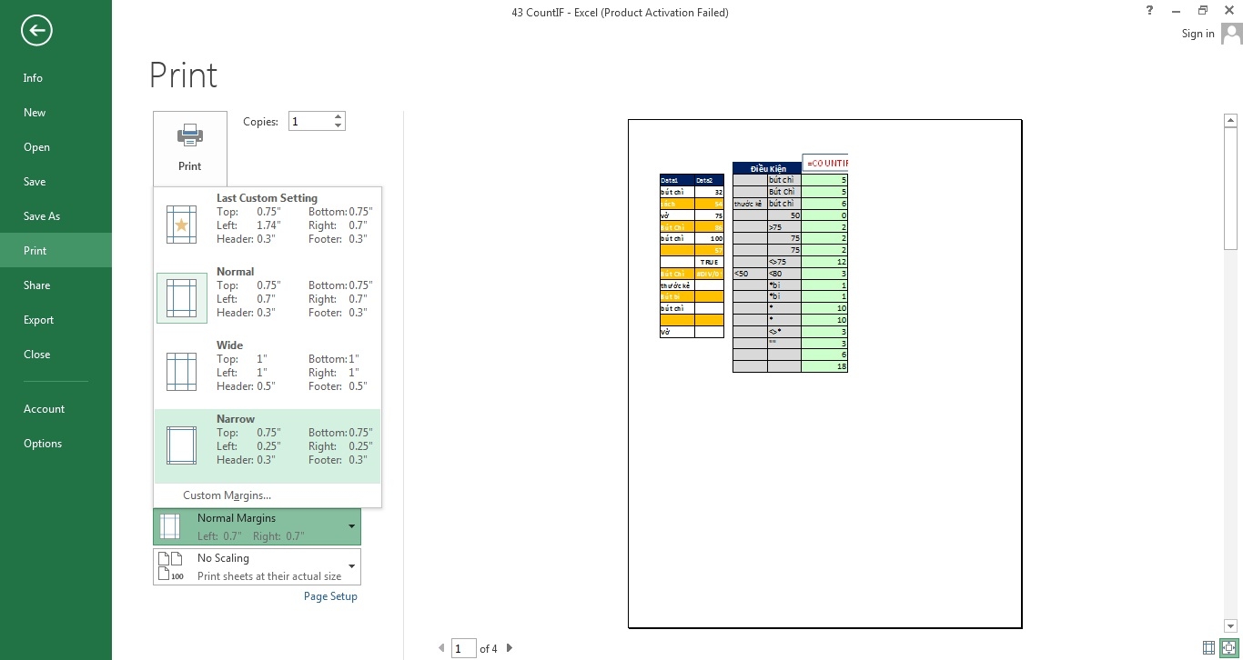 Hướng Dẫn In File Excel Chi Tiết Cho Người Mới Bắt Đầu Căn lề