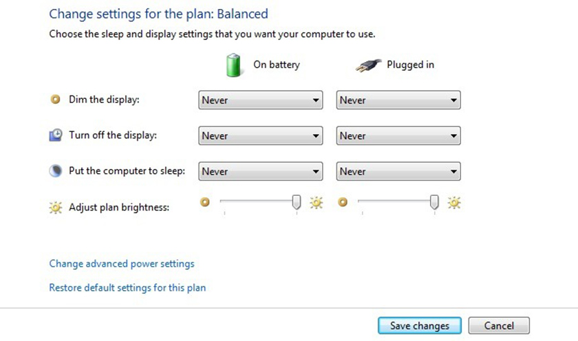 Vô hiệu hóa chế độ sleep