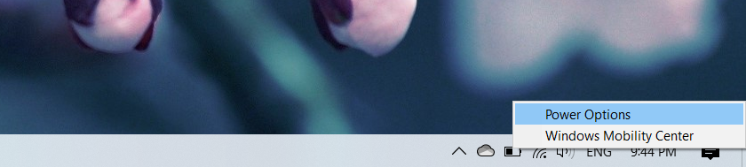 Truy cập Power Option