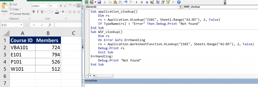 Phân biệt hàm VLOOKUP trong VBA Excel Ví dụ sử dụng VLOOKUP trong VBA