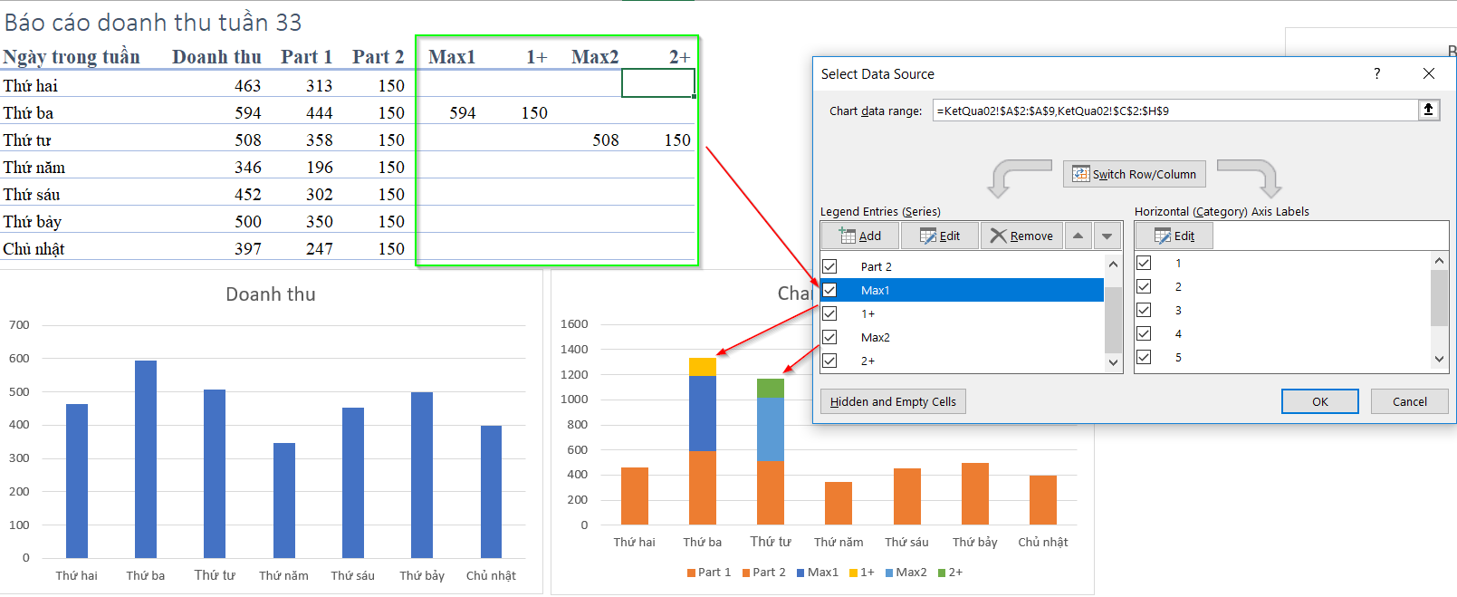 Tự Động Gắn Logo Trên Biểu Đồ Cột Trong Excel Thêm dữ liệu vào biểu đồ