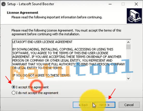 Chấp nhận điều khoản sử dụng Sound Booster
