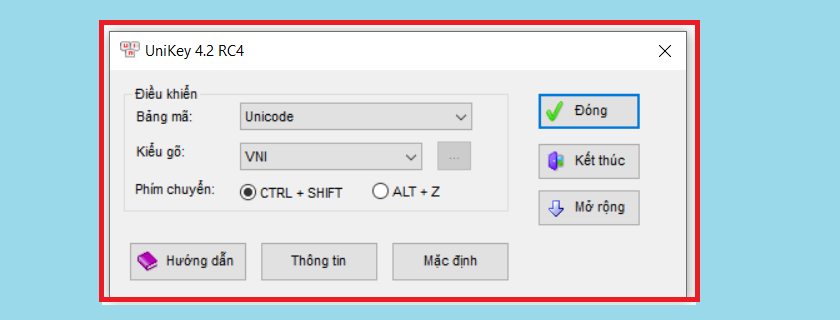 Kiểm tra cài đặt Unikey
