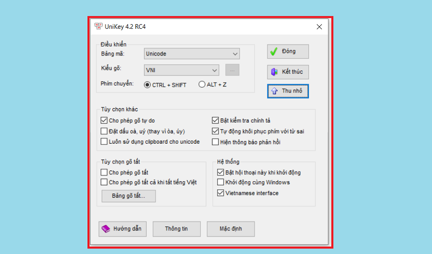 Kiểm tra mở rộng Unikey