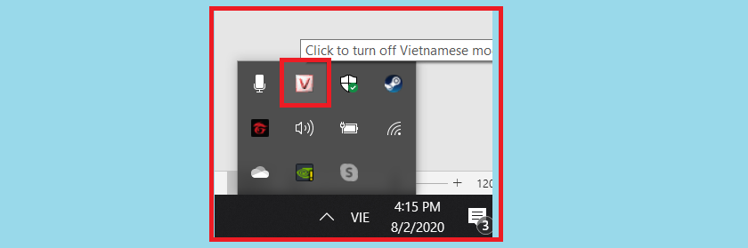 Biểu tượng Unikey trên Taskbar