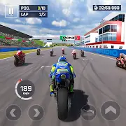 Hình ảnh giao diện game Moto Rider, Bike Racing Game hiển thị đường đua và xe mô tô