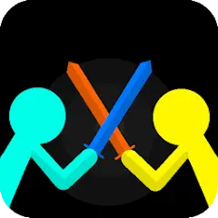 Hình ảnh gameplay Supreme Duelist Stickman với hai người que đang chiến đấu.