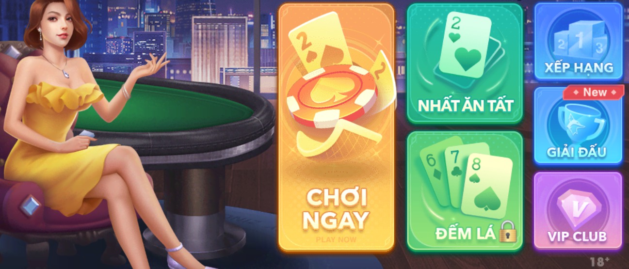 Giao diện chơi Tiến Lên Miền Nam trên ZingPlay
